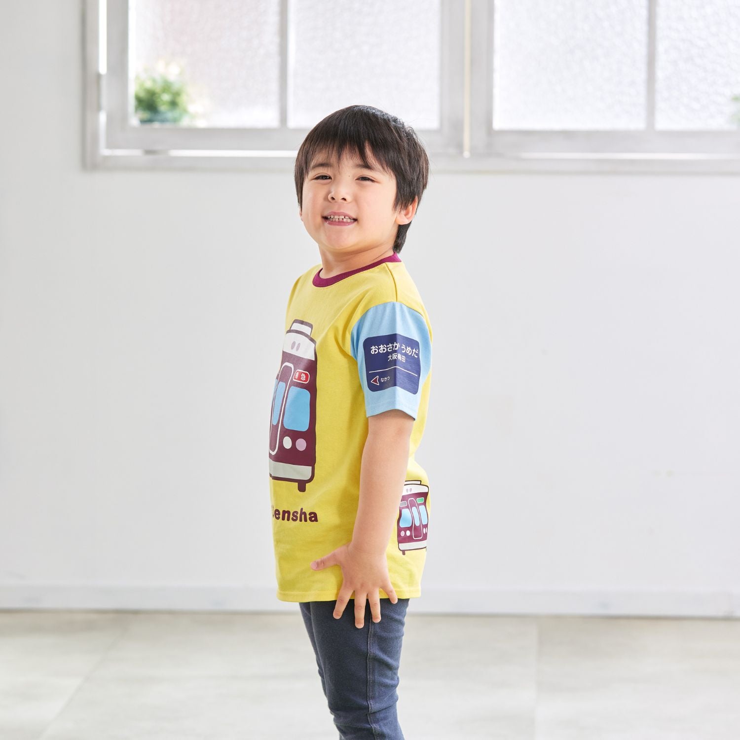 キッズTシャツ(正面イエロー×ブルー)