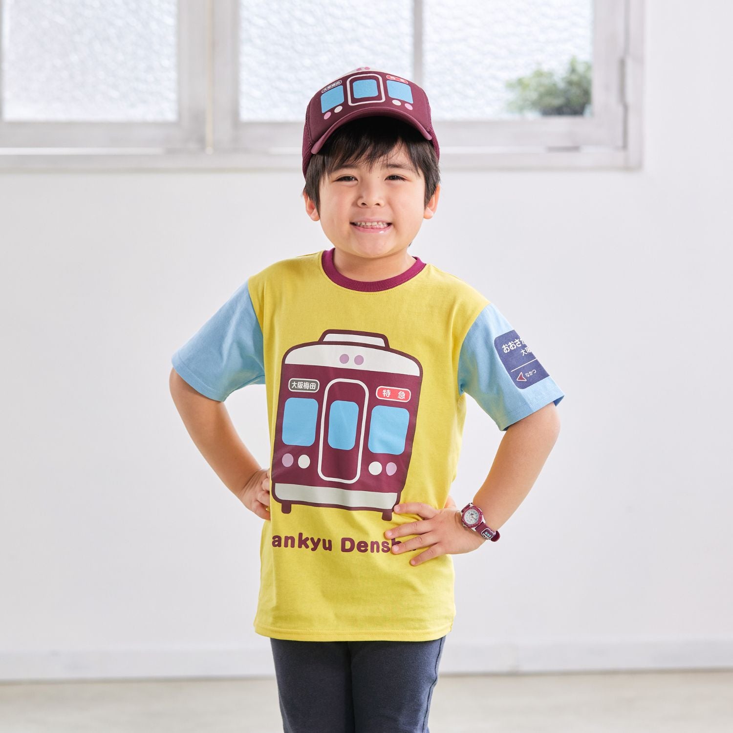 キッズTシャツ(正面イエロー×ブルー)