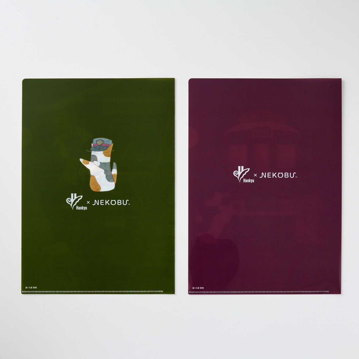 阪急電鉄×猫部 沿線風景を楽しむクリアファイル<新緑が見える車内>