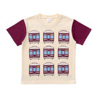 キッズTシャツ（アイボリー×マルーン）