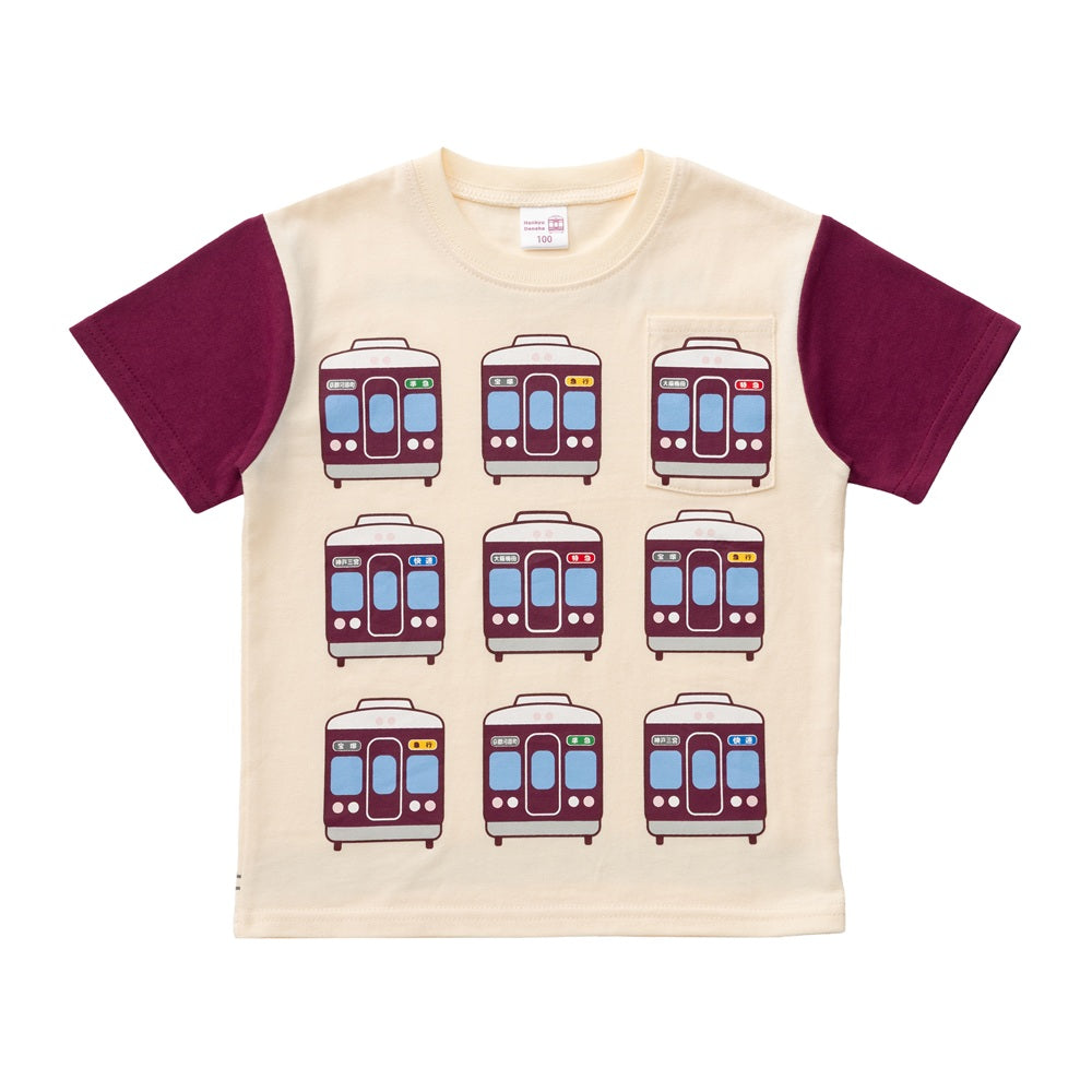 キッズTシャツ（アイボリー×マルーン）